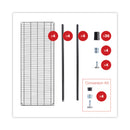 Alera All-Purpose Wire Shelving Starter Kit, Four-Shelf, 60w x 24d x 72h, Black Anthracite Plus