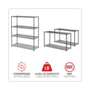 Alera All-Purpose Wire Shelving Starter Kit, Four-Shelf, 60w x 24d x 72h, Black Anthracite Plus