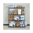 Alera All-Purpose Wire Shelving Starter Kit, Four-Shelf, 60w x 24d x 72h, Black Anthracite Plus