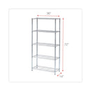 Alera Residential Wire Shelving, Five-Shelf, 36w x 14d x 72h, Silver