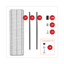 Alera All-Purpose Wire Shelving Starter Kit, Four-Shelf, 60w x 18d x 72h, Black Anthracite Plus