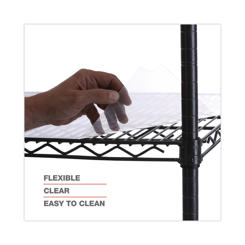 Alera Shelf Liners For Wire Shelving, Clear Plastic, 48w x 18d, 4/Pack
