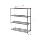 Alera All-Purpose Wire Shelving Starter Kit, Four-Shelf, 60w x 24d x 72h, Black Anthracite Plus