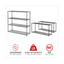 Alera BA Plus Wire Shelving Kit, Four-Shelf, 72w x 24d x 72h, Black Anthracite Plus