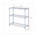 Alera Residential Wire Shelving, Three-Shelf, 36w x 14d x 36h, Silver