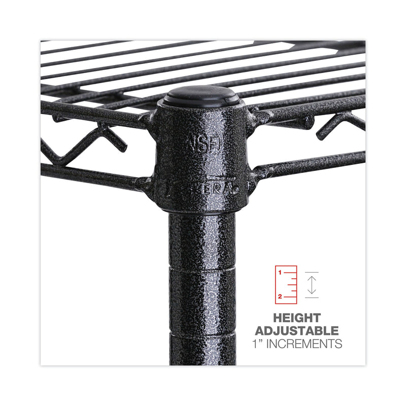 Alera BA Plus Wire Shelving Kit, Four-Shelf, 72w x 24d x 72h, Black Anthracite Plus