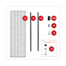 Alera BA Plus Wire Shelving Kit, Four-Shelf, 72w x 24d x 72h, Black Anthracite Plus