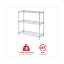 Alera Residential Wire Shelving, Three-Shelf, 36w x 14d x 36h, Silver