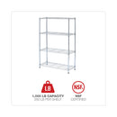 Alera Residential Wire Shelving, Four-Shelf, 36w x 14d x 54h, Silver
