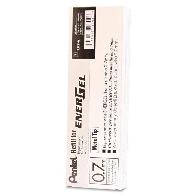 Pentel Refill for Pentel EnerGel Retractable Liquid Gel Pens, Medium Conical Tip, Black Ink