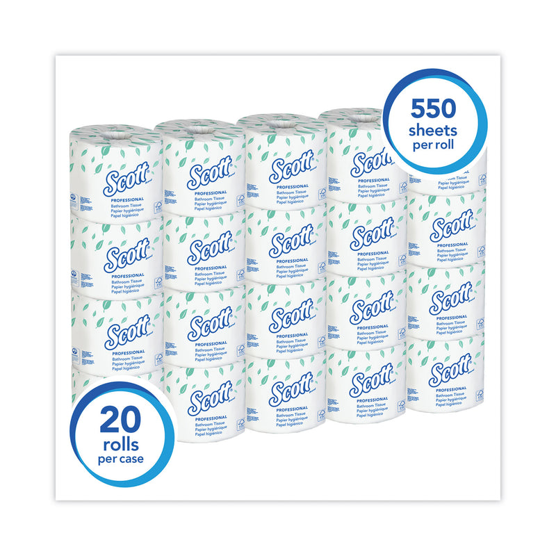 Scott Essential Standard Roll Bathroom Tissue for Business, Septic Safe, Convenience Carton, 2-Ply, White, 550/Roll, 20 Rolls/CT