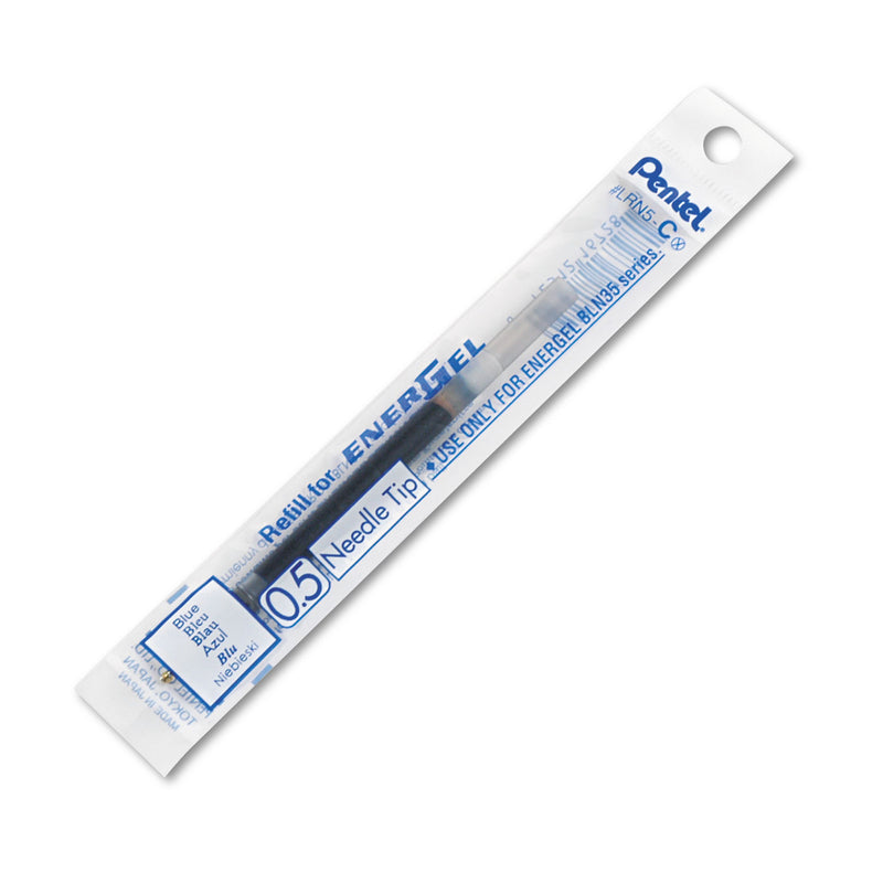 Pentel Refill for Pentel EnerGel Retractable Liquid Gel Pens, Fine Needle Tip, Blue Ink