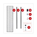 Alera BA Plus Wire Shelving Kit, Four-Shelf, 72w x 18d x 72h, Black Anthracite Plus