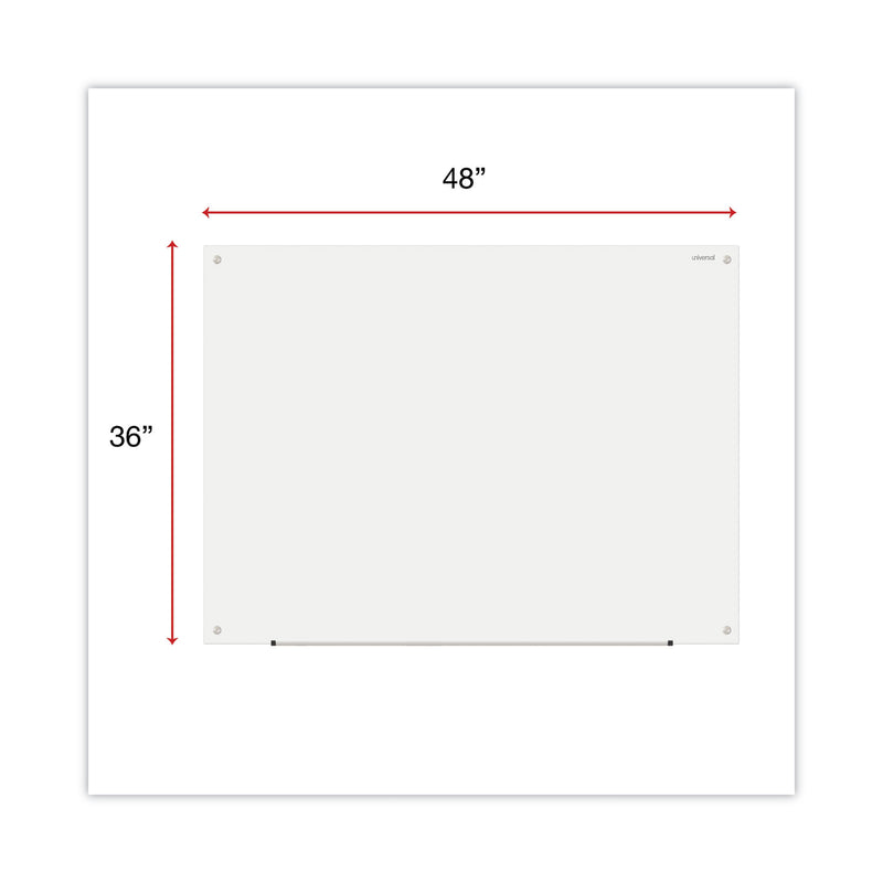 Universal Frameless Glass Marker Board, 48" x 36", White