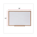 Universal Dry Erase Board, Melamine, 36 x 24, Oak Frame