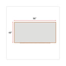 Universal Dry-Erase Board, Melamine, 96 x 48, White, Oak-Finished Frame