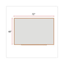 Universal Dry-Erase Board, Melamine, 72 x 48, White, Oak-Finished Frame