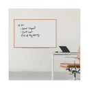 Universal Dry-Erase Board, Melamine, 72 x 48, White, Oak-Finished Frame