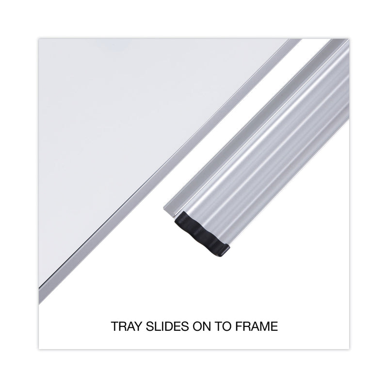 Universal Dry Erase Board, Melamine, 60 x 36, Satin-Finished Aluminum Frame