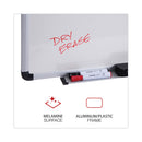Universal Dry Erase Board, Melamine, 24 x 18, White, Black/Gray, Aluminum/Plastic Frame