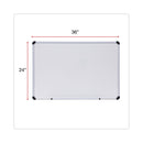 Universal Dry Erase Board, Melamine, 36 x 24, White, Black/Gray Aluminum/Plastic Frame