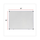 Universal Dry Erase Board, Melamine, 48 x 36, White, Black/Gray Aluminum/Plastic Frame