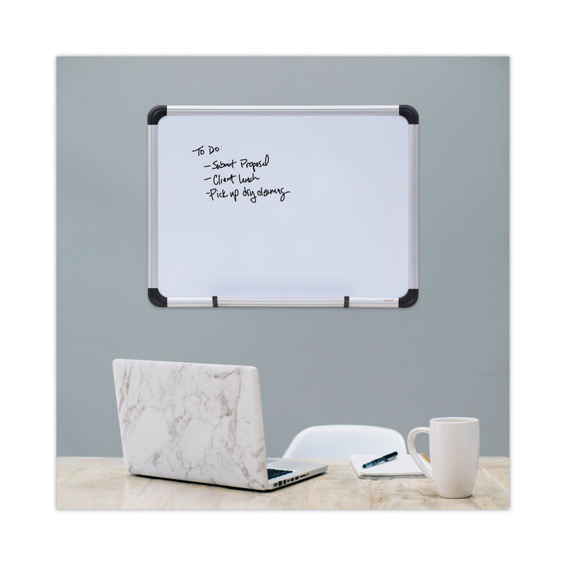 Universal Magnetic Steel Dry Erase Board, 24 x 18, White, Aluminum Frame