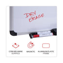 Universal Cork/Dry Erase Board, Melamine, 24 x 18, Black/Gray Aluminum/Plastic Frame