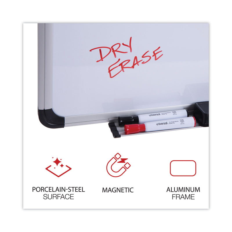 Universal Porcelain Magnetic Dry Erase Board, 72 x 48, White