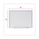 Universal Dry Erase Board, Melamine, 24 x 18, Aluminum Frame
