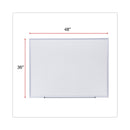 Universal Dry Erase Board, Melamine, 48 x 36, Aluminum Frame