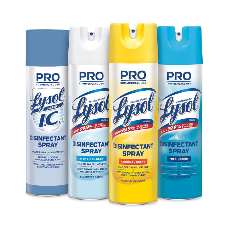 Professional LYSOL Disinfectant Spray, Crisp Linen, 19 oz Aerosol Spray, 12/Carton
