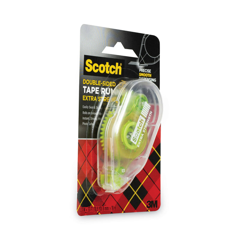 Scotch Extra-Strength Tape Runner, 0.31" x 33 ft, Dries Clear