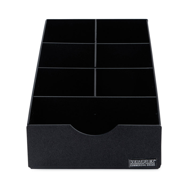 Vertiflex Condiment Caddy, 7 Compartments, 8.75 x 16 x 5.25, Black