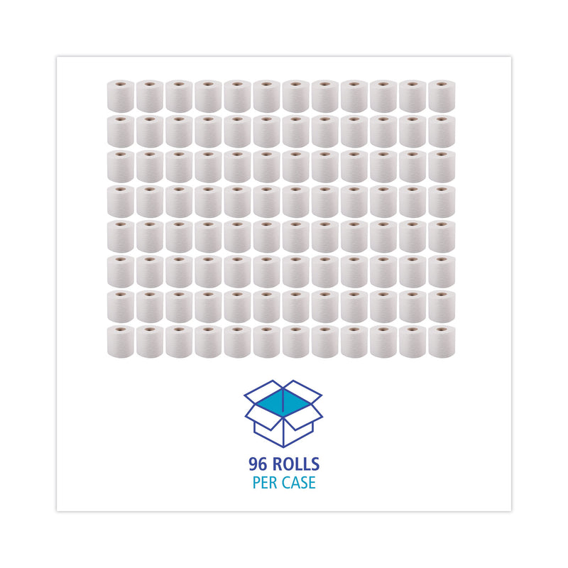 Boardwalk 1-Ply Toilet Tissue, Septic Safe, White, 1,000 Sheets, 96 Rolls/Carton