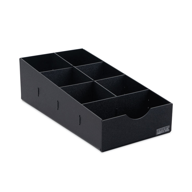Vertiflex Condiment Caddy, 7 Compartments, 8.75 x 16 x 5.25, Black