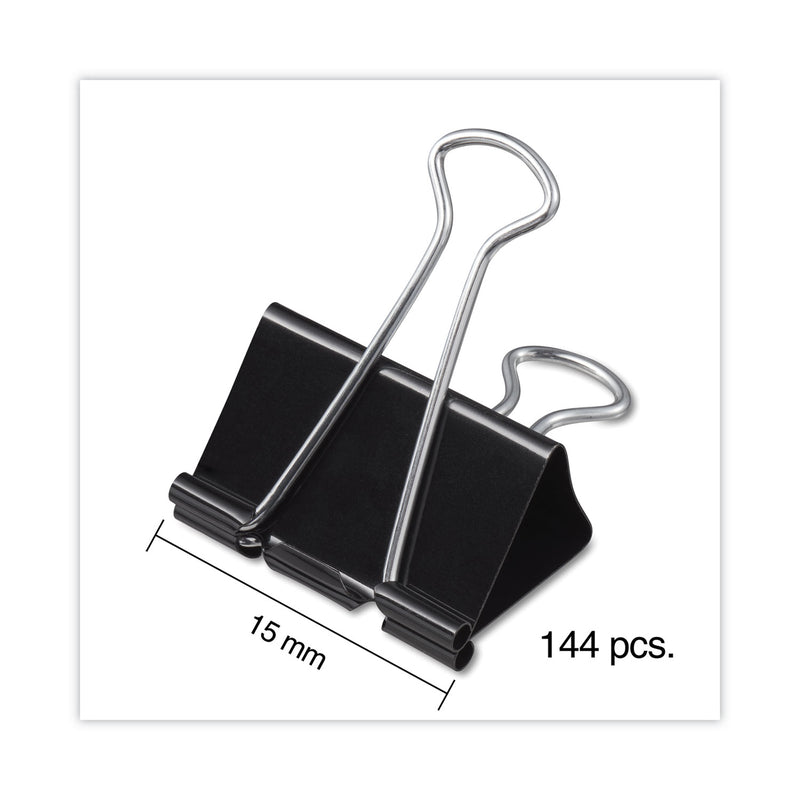 Universal Binder Clip Zip-Seal Bag Value Pack, Mini, Black/Silver, 144/Pack