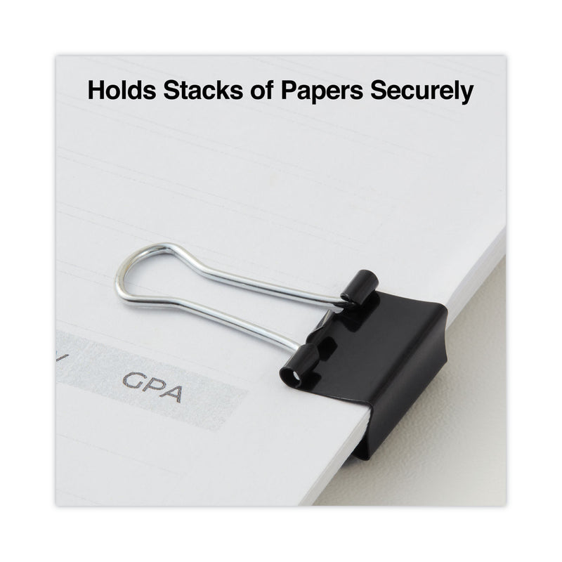 Universal Binder Clips with Storage Tub, Small, Black/Silver, 40/Pack