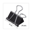 Universal Binder Clips with Storage Tub, Medium, Black/Silver, 24/Pack