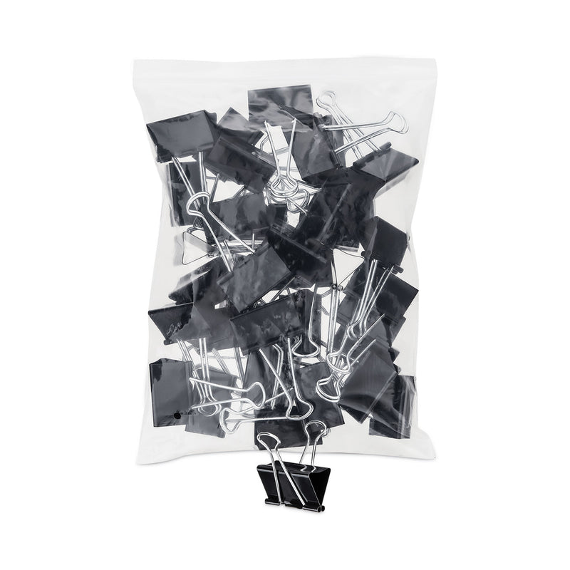 Universal Binder Clip Zip-Seal Bag Value Pack, Large, Black/Silver, 36/Pack