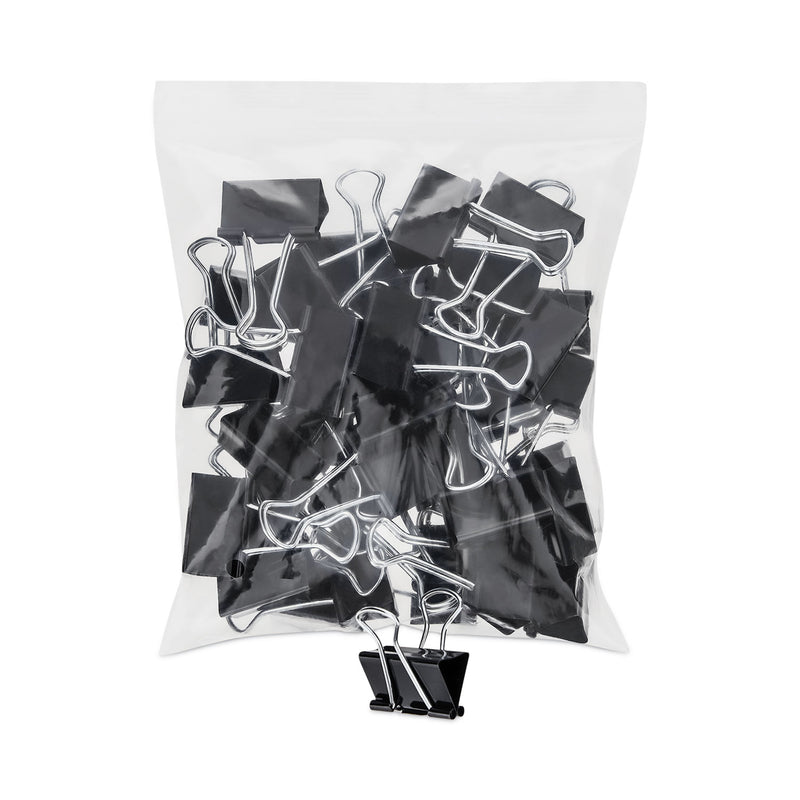 Universal Binder Clip Zip-Seal Bag Value Pack, Medium, Black/Silver, 36/Pack