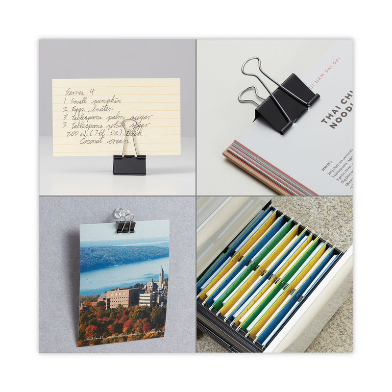 Universal Binder Clip Zip-Seal Bag Value Pack, Medium, Black/Silver, 36/Pack