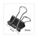 Universal Binder Clips Value Pack, Small, Black/Silver, 36/Box