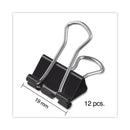 Universal Binder Clips, Small, Black/Silver, 12/Box
