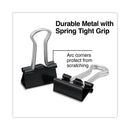 Universal Binder Clips, Small, Black/Silver, 12/Box