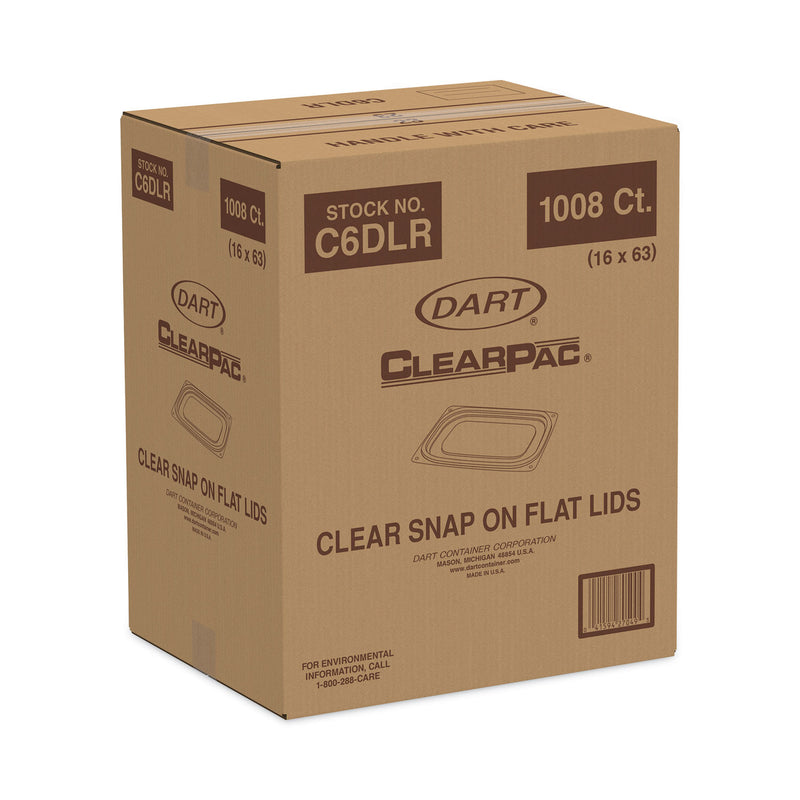 Dart ClearPac Clear Container Lids, 4.1 x 4.9, Clear, Plastic, 1,008/Carton