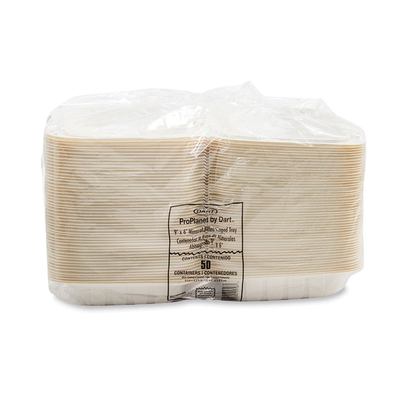 ProPlanet Hinged Lid Containers, Hoagie Container, 6.5 x 9 x 2.8, White, Plastic, 200/Carton