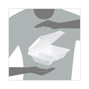 Dart Foam Hinged Lid Containers, 6.4 x 9.33 x 2.9, White, 100/Bags, 2 Bags/Carton