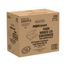Dart Foam Hinged Lid Containers, 6.4 x 9.33 x 2.9, White, 100/Bags, 2 Bags/Carton