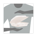 ProPlanet Hinged Lid Containers, 3-Compartment, 9 x 8.8 x 3, White, Plastic, 150/Carton